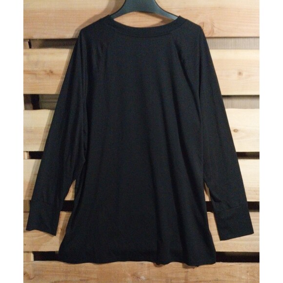 Tek Gear Mens XXL Black Long Sleeve Thermal Shirt Lightweight Pullover Side Vent - Picture 2 of 10